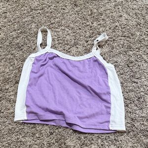 SHEIN Purple and White Crop Top